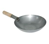Wok en acier doux - VOGUE - 33 cm - Base plate - Tous feux dont induction - Cuisson uniforme - Acier doux - Gris