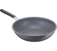 Wok en acier et aluminium avec revêtement antiadhésif - Ø 28 cm - poignée en silicone - compatible avec toutes les sources de chaleur