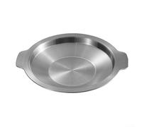 Wok en acier inoxydable avec base plate, poêle à frire légère et portable pour le camping et la cuisine quotidienne (24 cm, argenté)