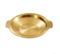 Wok en acier inoxydable conçu avec une base plate pour un contact solide et une chaleur uniforme sur les cuisinières électriques à gaz pour la maison pour le camping (24 cm doré)