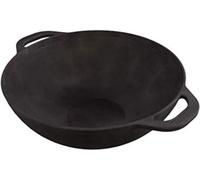 Wok en acier inoxydable, de 32 cm, de grande taille, de couleur argentée, compatible avec les plaques à induction