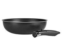 Wok en aluminium, diamètre 28 cm, avec poignée amovible, compatible avec toutes les sources de chaleur