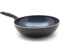 Wok en céramique de 28 cm / 36 L - Compatible induction et four - Sans PFAS - Lavable au lave-vaisselle - Noir