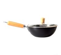 Wok en fer forgé non revêtu de 20 cm, petite poêle à frire de style japonais pour cuisinières électriques à induction à gaz, sans poêle pour sauté (B-28 cm)