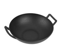 Wok en fonte 36 cm avec poignée - poêle BBQ noire pour grill Gourmet fonte robuste tous feux