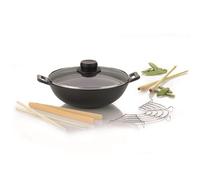Wok en fonte avec accessoires 24 cm 2 personnes Kela