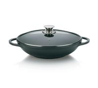 Wok en fonte d'aluminium + couvercle verre 32cm noir - Kela Line - 15157 - kerros