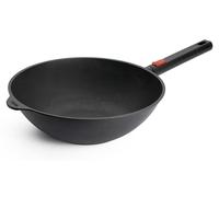 Wok en fonte Woll Eco Logic QXR : manche amovible, Ø 30 cm, hauteur 10 cm, compatible avec tous les types de cuisinières, y compris l'induction