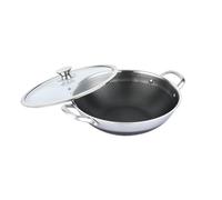 Wok en inox - GENERIC - 32 cm - Antiadhésif - Résistant aux rayures - Tous feux compatibles