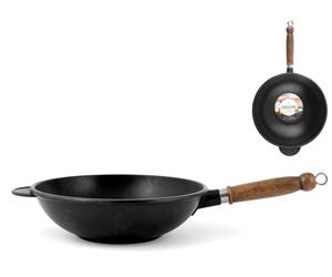 Wok Fusion Antiadhésif Extra Chef Poignée En Bois 28 Cm 16 H&H