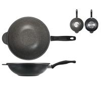 Wok H&H Antiadhésif Pierre Poignée Bakélite 28 Cm