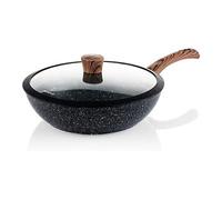 Westinghouse wok induction - 30cm poele wok anti adhésif - couvercle en verre - edition spéciale brun G