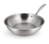 Wok inox 18/10 Triply 24cm tous feux dont induction fabriqué en sans PFAS ni substances nocives Compatible