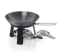 kela Wok en fonte 18 cm JOY, Mini-kit avec wok de table, réchaud et brûleur à pâte, petit, induction, poêle à wok 0,35L, sans PFAS