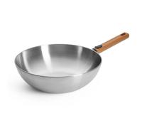 Wok LOGIC STEEL 30 cm, avec poignée amovible, acier inoxidable, WOLL