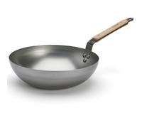 Wok MINERAL B BOIS 28 cm, argent, acier, de Buyer