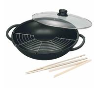 Karl Krüger Set wok avec couvercle en verre 36 cm