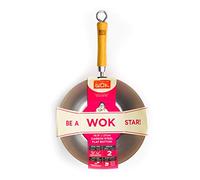 Wok School of Wok - Fond plat - Acier carbone - Couleur argent - 26,7 cm