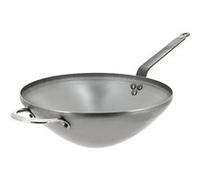 De Buyer - Wok à queue en tôle d'acier MINERAL B et anse face à queue - 40 cm - Fabriqué en France, Anti Adhérence Naturelle, Finition à la Cire d'Abeille, Tous Feux + Flash Four