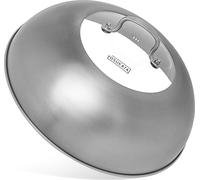 Wokdeksel 32,5 cm - RVS couvercle en acier inoxydable pour poêles wok - Insert en verre trempé et trous de vapeur - Poignée ergonomique - BBQ Grill-Deksel - Burger Basting-Deksel
