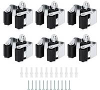 WOKICOR 6 Pièces Accroche Balai Mural, Support Balais Mural, Porte Balais Mural - Support Balai Mural en Acier Ressort 0,7 mm, pour Manches 18-32 mm, Porte Outils de Jardin Mural