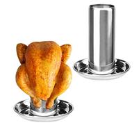 WOKICOR Grille Barbecue Fonte, Support de Poulet Acier Inoxydable Gril Vertical Rôtissoire, Le Nouveau Support de Poulet en Acier Inoxydable pour Four, Barbecue, Steak, Poulets Accessoires Gril