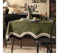 Wokuaile Nappe Rectangulaire Impermeable Anti Tache 120 x 80 cm Nappe Lavable Elegante pour Table de Fête, Mariage, Terrasse, Pique-Nique Vert