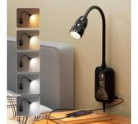WOKWOYIO Liseuse Murale LED avec Détecteur de Mouvement et Col de Cygne Flexible - Lampe de Lecture à 5 Couleurs et Luminosité Variable pour Lit avec Sortie USB pour la Chambre - 1 Paquet