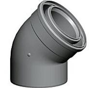Wolf Bogen 2651545 45°, DN 110/160, enfichable, pour tuyau d'air/échappement, blanc