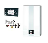 Wolf CGB-2-K-20 20kW Gasbrennwert Kombitherme Paket mit Bedienmodul BM2, Anschlusszubehör Aufputz, für Heizen und Warmwasser