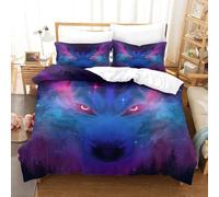 Wolf Ensemble Housse De Couett Imprim¿¿ D Et Taie D'oreiller ,Ultra Doux Microfibre Hypoallerg¿¿Nique £¬Ensemble Housse De Couette Avec Fermeture ¿¿Clair