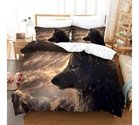 Wolf Ensemble Housse De Couett Imprim¿¿ D Et Taie D'oreiller ,Ultra Doux Microfibre Hypoallerg¿¿Nique £¬Ensemble Housse De Couette Avec Fermeture ¿¿Clair