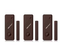 Wolf-Guard MC-03B 433 MHz Alarme Capteur sans Fil,Magnétique Fenêtre Porte Les Alarmes( Lot de 3, Marron)