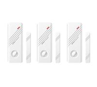 Wolf-Guard MC-03B 433 MHz Alarme Capteur sans Fil,Magnétique Fenêtre Porte Les Alarmes( Lot de 3, Marron) (Blanc)