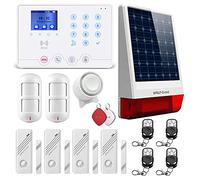 Wolf-Guard MR1-JD-W06 Système d'alarme sans Fil GSM et APP | Sécurité à Domicile, Numérotation Automatique, PIR Anti-Mouvement, Avertisseur Solaire Externe