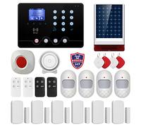 Wolf Guard W4Q-W06 Kit Alarme Anti-cambriolage WiFi 4G sans Fil, Noir | Application Tuya Smartlife, Compatible Amazon Alexa, Cartes RFID incluses, Sirène Solaire, Capteurs fenêtres