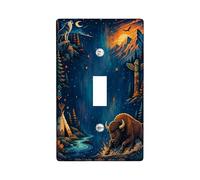 Wolf Plaque murale décorative pour interrupteur simple en plastique de taille standard pour maison, salon, nouvel appartement (simple)