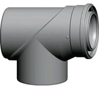 Wolf Revisions-T-Stück DN110/160 90Gr für Luft-/Abgasrohr, weiß, steckbar