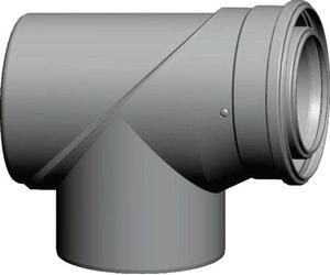 Wolf Revisions-T-Stück DN110/160 90Gr für Luft-/Abgasrohr, weiß, steckbar