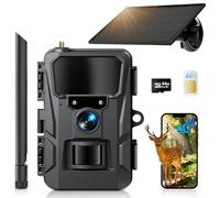 WOLFANG Caméra de Chasse cellulaire 4G LTE à énergie Solaire, caméra de Chasse 2K 48 MP avec Batterie 5200 mAh, écran de 2,0", contrôle par Application, Vision Nocturne, déclencheur de Mouvement de