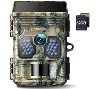 WOLFANG Caméra de Chasse Solaire 4K 48MP Camera Chasse avec Carte Micro SD U3 32GB Vision Nocturne IP66 Étanche pour la Surveillance de la Faune et la Sécurité à Intérieure