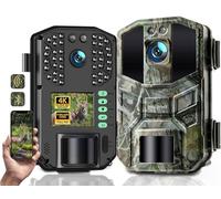 WOLFANG Caméra de Chasse WiFi 4K 64MP Full HD, Téléphone Transfert Vision Nocturne, Déclenchement de 0,1s, Détecteur de Mouvement pour l'observation des Animaux