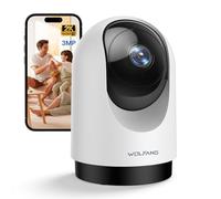 WOLFANG Camera Interieur 2K WiFi, Caméra Intérieure 360° PTZ avec Suivi Automatique, Vision Nocturne & Audio Bidirectionnel, Babyphone avec Caméra, Compatible Alexa & Google Home