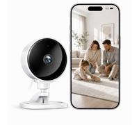WOLFANG Camera Surveillance WiFi Interieur 1080P avec IR-Vision Nocturne, Détection de Mouvement et Son, Audio Bidirectionnel, Alerte en Temps réel, Compatible avec Alexa,SD et Cloud