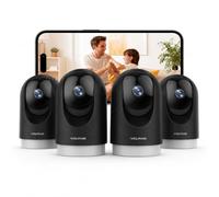 WOLFANG Lot de 4 caméras d'intérieur 2K pour Animaux domestiques avec détection de Mouvement, Wi-FI CCTV caméra de sécurité Domestique avec Vision Nocturne, Fonctionne avec Alexa/Google, sans Frais