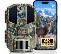 WOLFANG WiFi Caméra de Chasse,64MP 4K HD Caméra Chasse | avec 850 nm No Glow Vision Nocturne,IP66 Étanche pour l'observation des Animaux