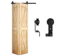 WOLFBIRD 76cm/2.5FT Garniture de porte coulissante bifold pour 2 portes bifold système de garniture unidirectionnel, kit de porte pliante pour ouverture de porte inférieure à 61cm, pas de porte (style