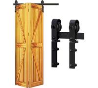WOLFBIRD Kit complet de ferrure de porte coulissante pliante 91 cm pour 2 portes pliantes - Kit complet pour ouverture de porte inférieure à 76 cm - Pas de porte