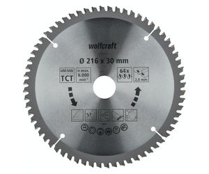 wolfcraft 1 lame de scie à onglet HM 64 dents ø216mm - 6541000