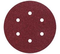 wolfcraft 12 Disques Abrasifs Auto-agrippants Ø 150 mm, Grains 60-240 | Papier abrasif perforé en corindon pour bois et métaux, compatible ponceuse excentrique, liant résine. 1838000